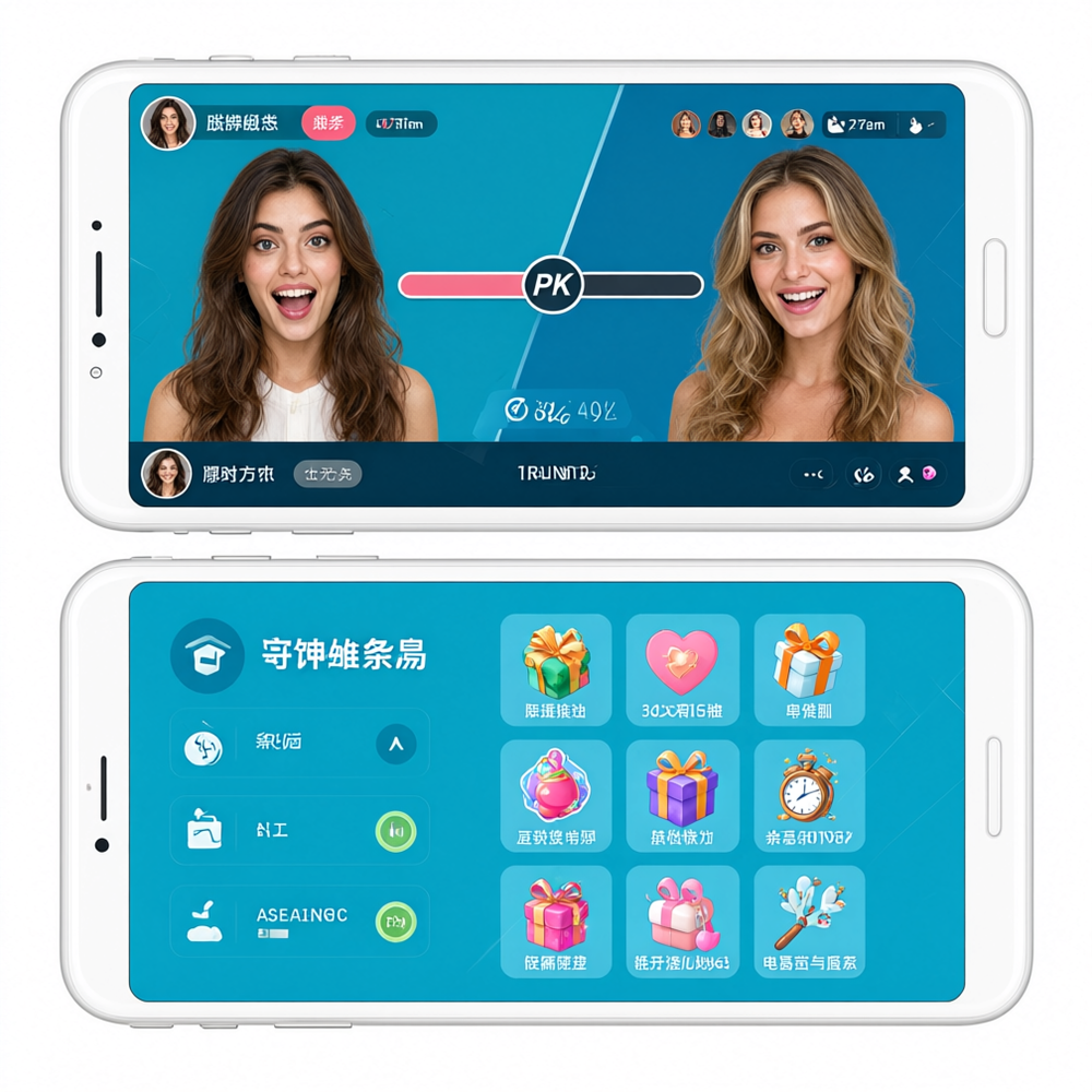 水仙直播APP连麦PK界面展示